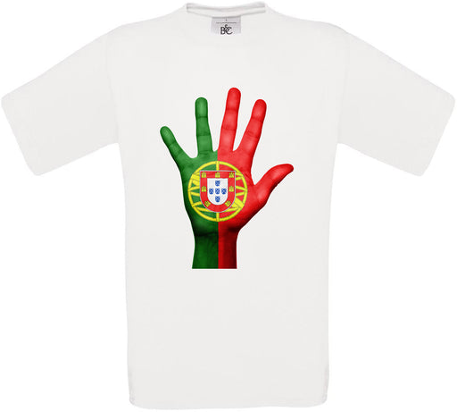 Portugal Hand Flag Crew Neck T-Shirt