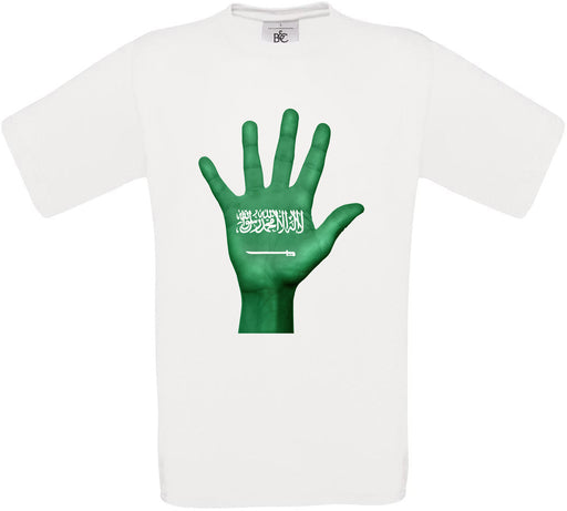 Saudi Arabia Hand Flag Crew Neck T-Shirt