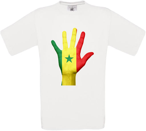 Senegal Hand Flag Crew Neck T-Shirt