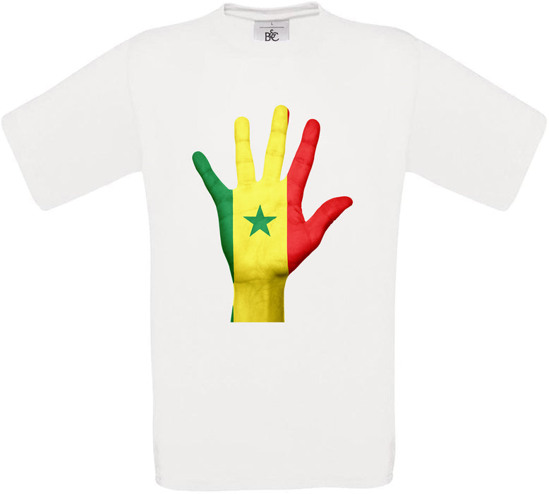 Senegal Hand Flag Crew Neck T-Shirt