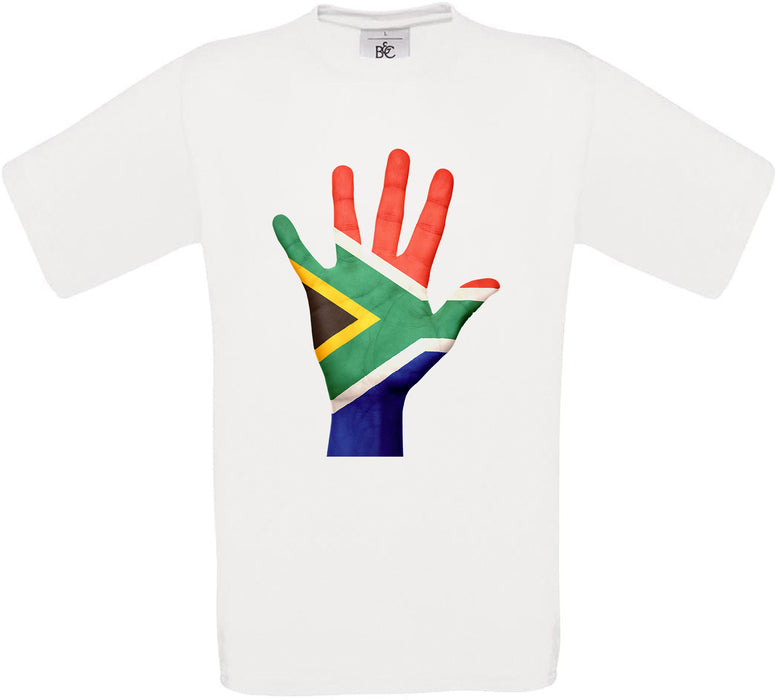 South Africa Hand Flag Crew Neck T-Shirt