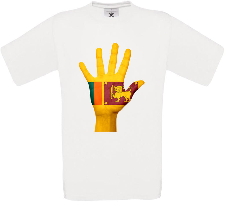 Sri Lanka Hand Flag Crew Neck T-Shirt