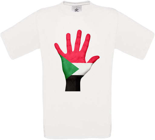 Sudan Hand Flag Crew Neck T-Shirt