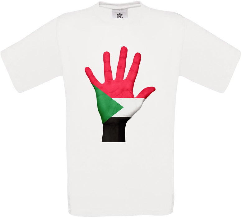 Sudan Hand Flag Crew Neck T-Shirt