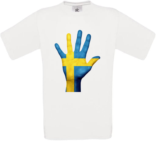 Sweden Hand Flag Crew Neck T-Shirt