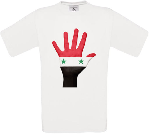 Syria Hand Flag Crew Neck T-Shirt