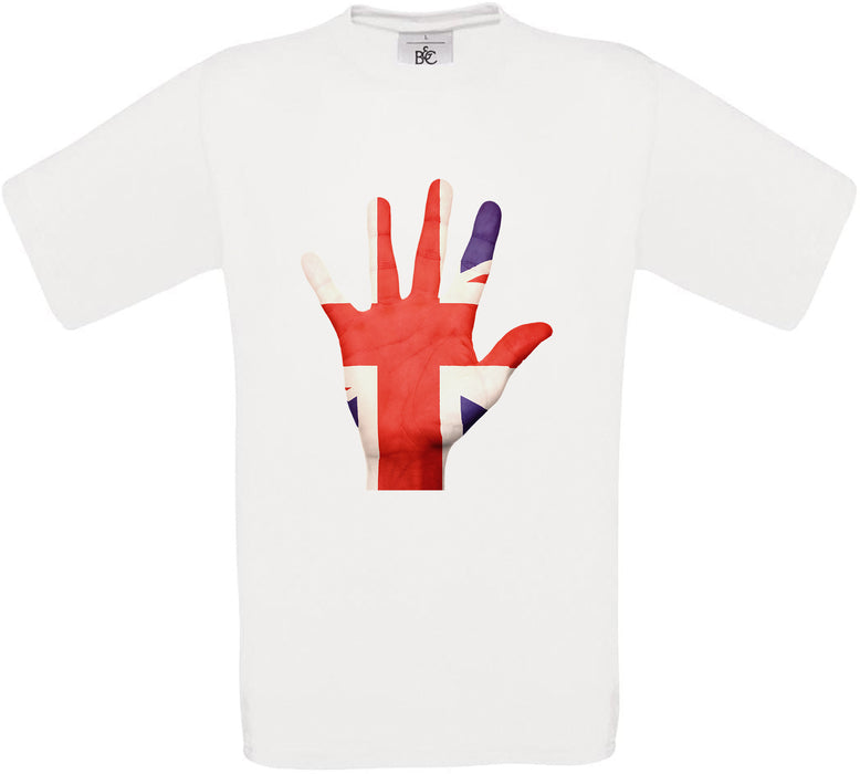 United Kingdom Hand Flag Crew Neck T-Shirt
