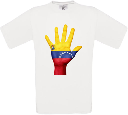Venezuela Hand Flag Crew Neck T-Shirt
