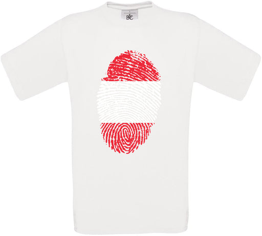 Austria Finger Print Flag Crew Neck T-Shirt