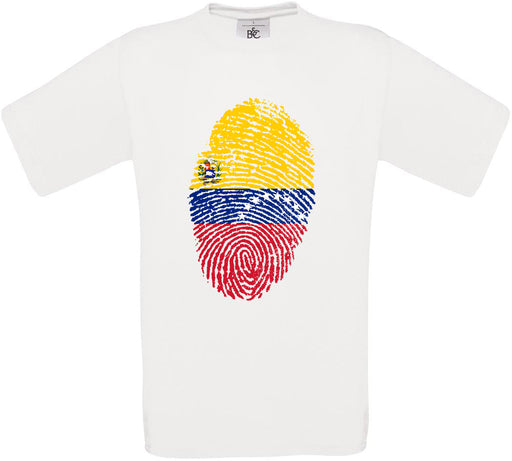 Venezuela Finger Print Flag Crew Neck T-Shirt