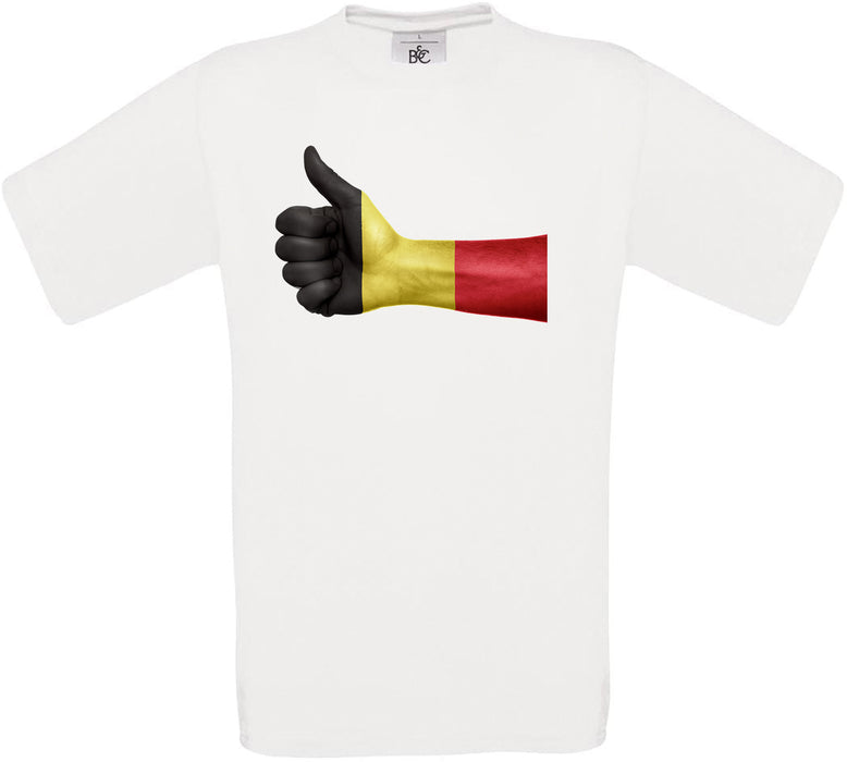 Belgium Thumbs Up Flag Crew Neck T-Shirt