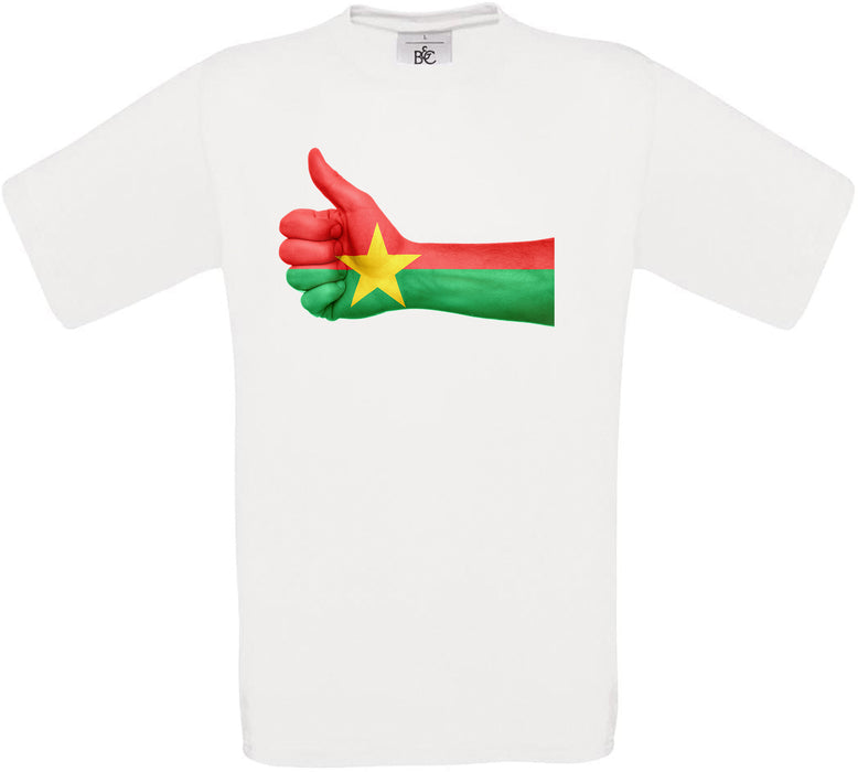 Burkina Faso Thumbs Up Flag Crew Neck T-Shirt