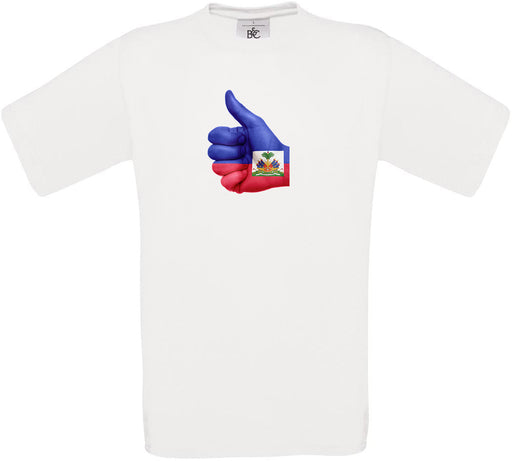 Haiti Thumbs Up Flag Crew Neck T-Shirt