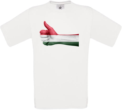 Hungary Thumbs Up Flag Crew Neck T-Shirt