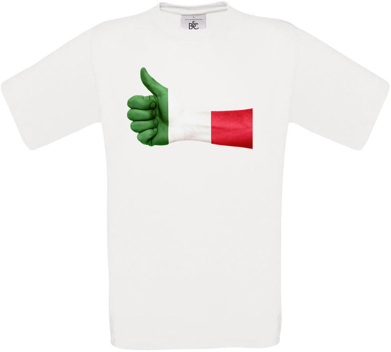 Italy Thumbs Up Flag Crew Neck T-Shirt