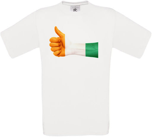Ivory Coast Thumbs Up Flag Crew Neck T-Shirt