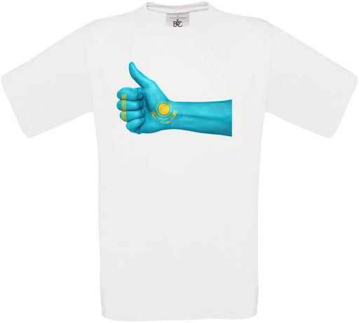 Kazakhstan Thumbs Up Flag Crew Neck T-Shirt
