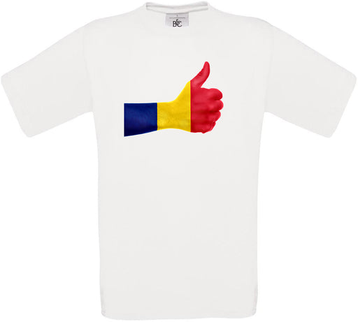 Romania Thumbs Up Flag Crew Neck T-Shirt