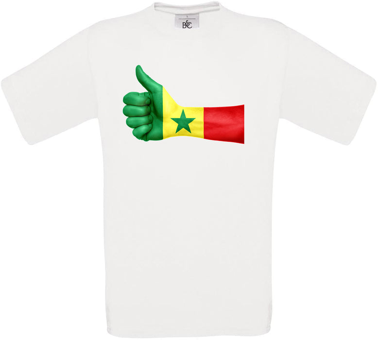 Senegal Thumbs Up Flag Crew Neck T-Shirt