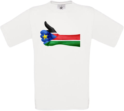 South Sudan Thumbs Up Flag Crew Neck T-Shirt