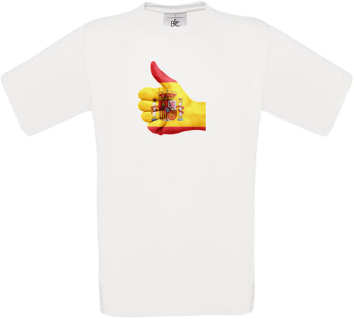 Spain Thumbs Up Flag Crew Neck T-Shirt