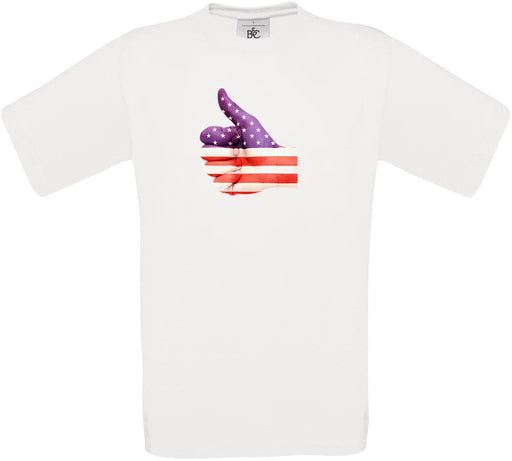 United States Thumbs Up Flag Crew Neck T-Shirt