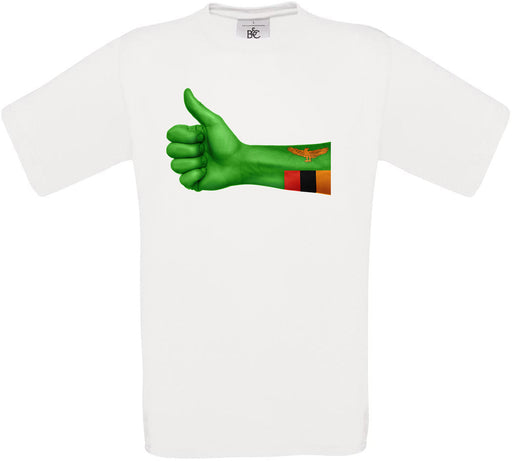 Zambia Thumbs Up Flag Crew Neck T-Shirt