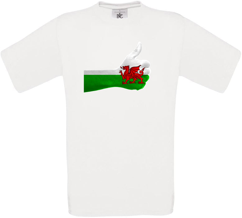 Wales Thumbs Up Flag Crew Neck T-Shirt