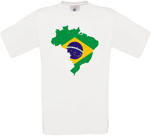 Brazil Country Flag Crew Neck T-Shirt