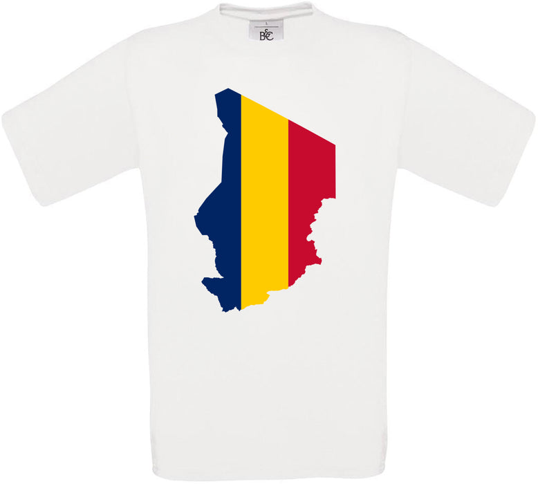 Chad Country Flag Crew Neck T-Shirt