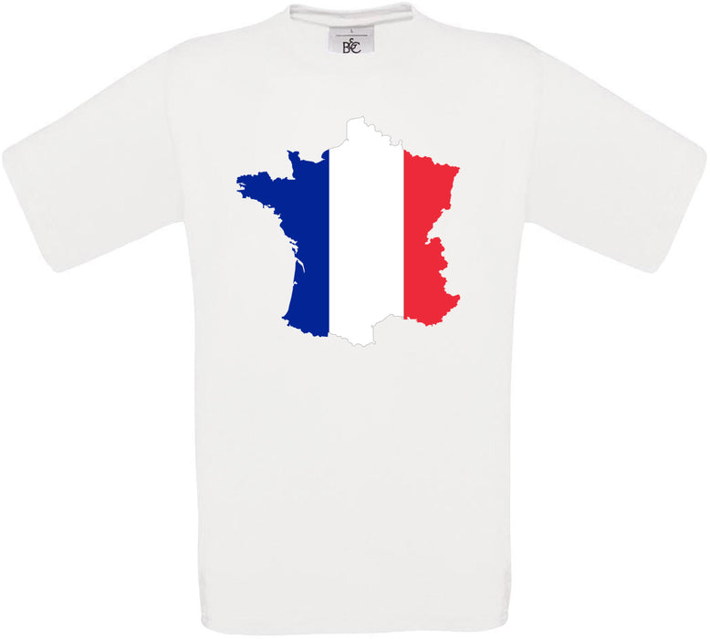 France Country Flag Crew Neck T-Shirt