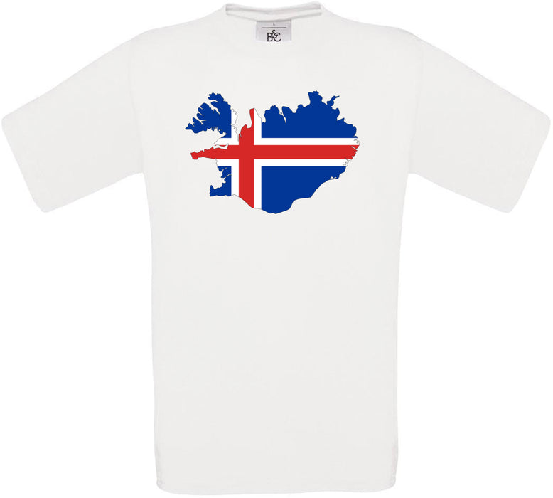 Iceland Country Flag Crew Neck T-Shirt