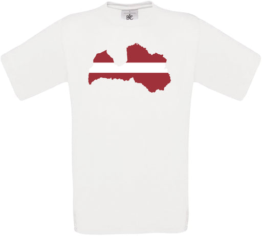 Latvia Country Flag Crew Neck T-Shirt