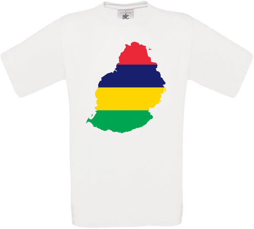 Mauritius Country Flag Crew Neck T-Shirt