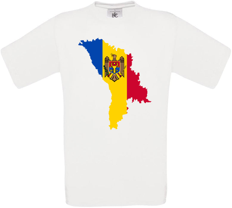 Moldova Country Flag Crew Neck T-Shirt
