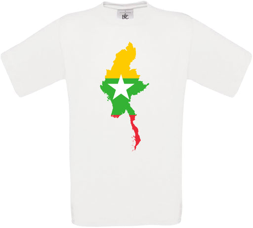 Myanmar Country Flag Crew Neck T-Shirt