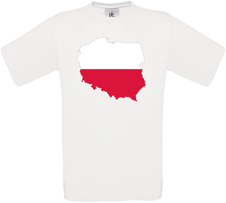 Poland Country Flag Crew Neck T-Shirt