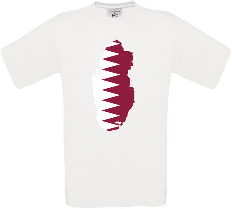Qatar Country Flag Crew Neck T-Shirt