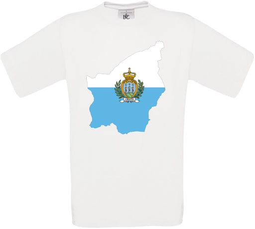 San Marino Country Flag Crew Neck T-Shirt