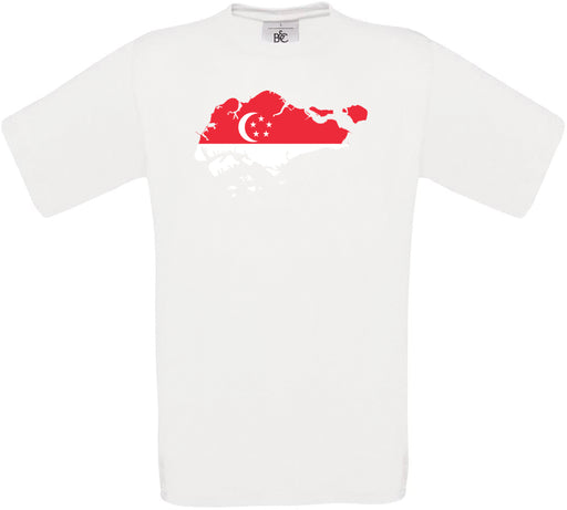 Singapore Country Flag Crew Neck T-Shirt