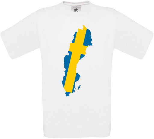 Sweden Country Flag Crew Neck T-Shirt