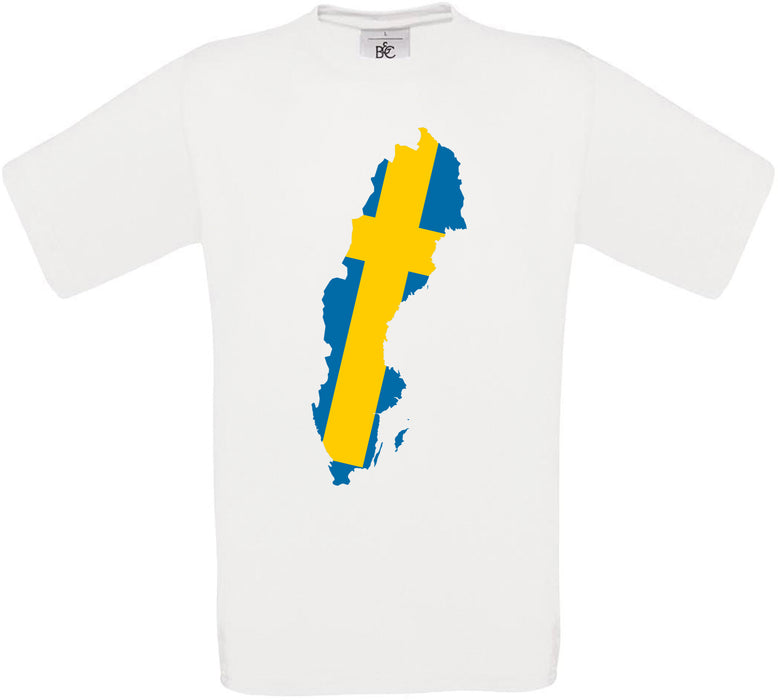 Sweden Country Flag Crew Neck T-Shirt