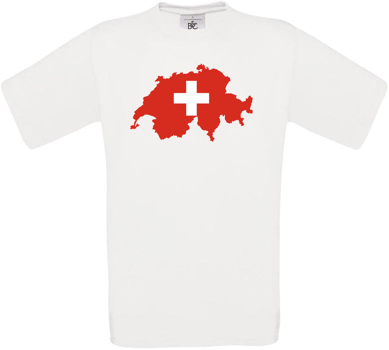 Switzerland Country Flag Crew Neck T-Shirt
