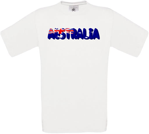 Australia Country Name Flag Crew Neck T-Shirt