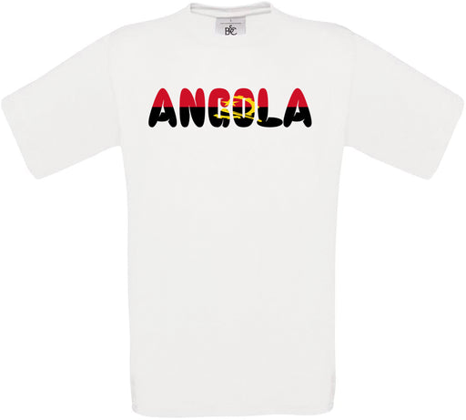 Angola Country Name Flag Crew Neck T-Shirt