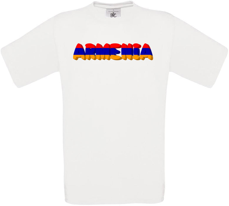 Armenia Country Name Flag Crew Neck T-Shirt
