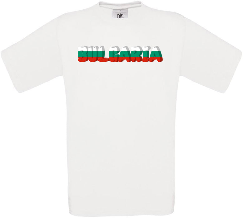 Bulgaria Country Name Flag Crew Neck T-Shirt