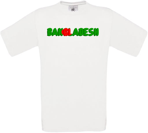 Bangladesh Country Name Flag Crew Neck T-Shirt