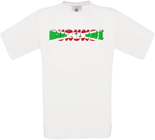 Burundi Country Name Flag Crew Neck T-Shirt