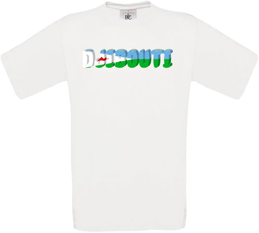 Djibouti Country Name Flag Crew Neck T-Shirt